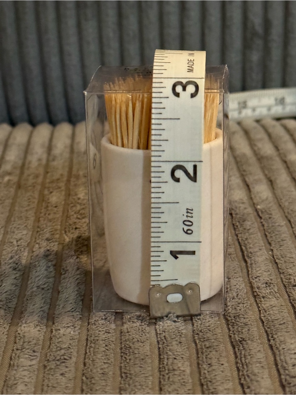 Rae Dunn White Ceramic Toothpicks Holder - White "TOOTHPICKS" - Picture 5 of 6